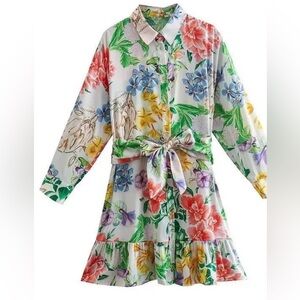 Zara Floral Mini Dress - Multicolor